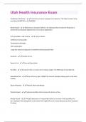 Utah Health Insurance Exam  Questions & Answers Already Graded A +