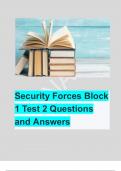 Security Forces Block 1 Test 2 Questions and Answers 