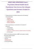 NRNP 6665 /NRNP6665 Exam | Psychiatric Mental Health Nurse Practitioner Care Across the Lifespan I Questions and Answers Graded A+ 2024