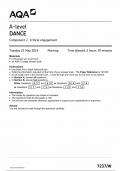 AQA A LEVEL DANCE COMPONENT 2 QUESTION PAPER 2024 (7237/W : Critical Engagement )