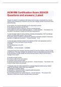 ACM-RM Certification Exam 2024/25 Questions and answers | Latest 