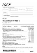 Religious Studies 8062 11 question paper ReligiousStudies  9May 2024