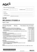 AQA GCSE Religious Studies 8062 15 question paper ReligiousStudies  9May 2024