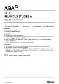 AQA GCSE Religious Studies 8062 2A question paper ReligiousStudies  16May 2024