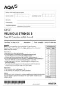 AQA GCSE Religious Studies 8063 2A question paper ReligiousStudies  16May 2024