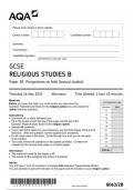 AQA GCSE Religious Studies 8063 2B question paper ReligiousStudies  16May 2024