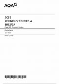 AQA GCSE RELIGIOUS STUDIES MARK SCHEME PAPER 2A 2024 (8062/2A:Thematic Studies)