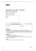 ocr GCSE Computer Science Paper 1 Question Paper May2024 J277/01: Computer Systems