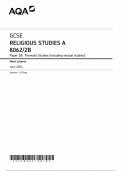 AQA GCSE RELIGIOUS STUDIES MARK SCHEME PAPER 2B 2024 (8062/2B:Thematic Studies)