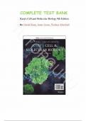 Test Bank - for Karp's Cell and Molecular Biology 9th Edition by Gerald Karp, Janet Iwasa, Wallace Marshall, All Chapters 1-18 | Complete Guide A+ 