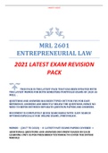 MRL2601 - Entrepreneurial Law Exam Long questions and answers