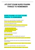 ATI EXIT EXAM NURS PHARM: THINGS TO REMEMBER