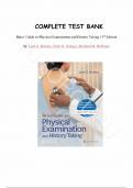 Test Bank - for Bates' Guide To Physical Examination and History Taking 13th Edition by Lynn S. Bickley, Peter G. Szilagyi, Richard M. Hoffman, All Chapters 1-27 | Complete Guide A+