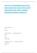 HESI A2 V2 GRAMMAR EXAM 2024- 2025 EXAM 2024-2025 WITH LATEST  QUESTIONS AND 100% CORRECT  ANSWERS ALREADY GRADED A