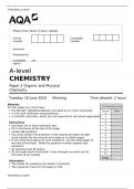 A-level CHEMISTRY Paper 2 Organic and Physical Chemistry