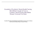 Essentials of Psychiatric Mental Health Nursing 8th Edition Concepts of Care in Evidence- Based Practice 8th Edition Morgan Townsend Test Bank