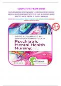 COMPLETE TEST BANK GUIDE DAVIS ADVANTAGE FOR TOWNSEND'S ESSENTIALS OF PSYCHIATRIC MENTAL-HEALTH NURSING CONCEPTS OF CARE IN EVIDENCE-BASED PRACTICE NINTH EDITION BY KARYN I. MORGAN PRINTED PDF| ORIGINAL DIRECTLY FROM THE PUBLISHER| 100% VERIFIED ANSWER