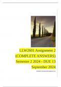 LLW2601 Assignment 2 (COMPLETE ANSWERS) Semester 2 2024 - DUE 13 September 2024