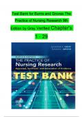 TEST BANK For Burns and Groves The Practice of Nursing Research 9th Edition by Gray| Verified Chapter's 1 - 29 | Complete