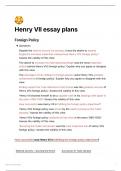 Essay plans for all Tudor monarchs AQA A Level history (1C)