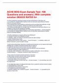 ACHE BOG Exam Sample Test -100 Questions and answers | With complete solution 2024/25 RATED A+