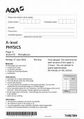 AQA A LEVEL PHYSICS PAPER 3 SECTION B QUESTION PAPER 2024 (7408/3BA :Astrophysics)