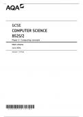 AQA GCSE COMPUTER SCIENCE PAPER 1JUNE 2024 FINAL MARK SCHEME (8525-1  ,8525-1B  ,8525-1C )Computational thinking and programming skills