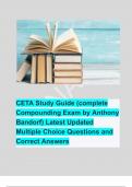 CETA Study Guide (complete Compounding Exam by Anthony Bandorf) Latest Updated Multiple Choice Questions and Correct Answers