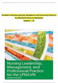 TEST BANK For Nursing Leadership, Management, and Professional Practice for the LPN/LVN, 7th Edition by Tamara R. Dahlkemper, Verified Chapters 1 - 20, Complete Newest Version