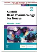 Test Bank for Clayton’s Basic Pharmacology for Nurses 20th Edition By Willihnganz and Gurevitz