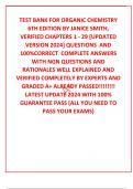 TEST BANK FOR ORGANIC CHEMISTRY 6TH EDITION BY JANICE SMITH, VERIFIED CHAPTERS 1 - 29 [UPDATED VERSION 2024] QUESTIONS  AND  100%CORRECT  COMPLETE ANSWERS WITH NGN QUESTIONS AND RATIONALES WELL EXPLAINED AND VERIFIED COMPLETELY BY EXPERTS AND GRADED A+ AL