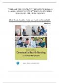 TESTBANK FOR COMMUNITY HEALTH NURSING, A CANADIAN PERSPECTIVE 6TH EDITION (STAMLER, 2024)/COMPLETE GUIDE 2024-2025