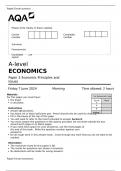 A-level ECONOMICS Paper 3 Economic Principles and Issues