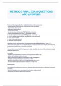 METHODS FINAL EXAM QUESTIONS AND ANSWERS