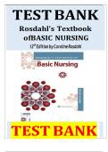 Test Bank - Rosdahl's Textbook of Basic Nursing 12th Edition by Caroline Rosdahl ; ||Complete Solution || A+ Graded || 