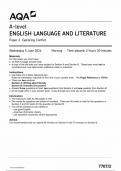 AQA A-Level English Language and Literature Paper 2: Exploring Conflict(7707/2)June 2024