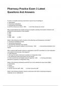 Pharmacy Practice Exam 3 Latest Questions And Answers