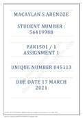 PAR1501 / 1 ASSIGNMENT 1_DUE DATE 17 MARCH 2021