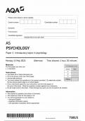 AQA AS PSYCHOLOGY PAPER 1 QUESTION PAPER 2024 (7181/1:Introductory topics in Psychology)