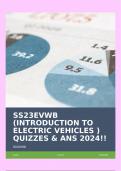 SS23EVWB (INTRODUCTION TO ELECTRIC VEHICLES ) QUIZZES & ANS 2024!!