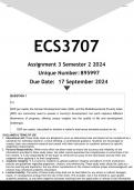 ECS3707 Assignment 3 (ANSWERS) Semester 2 2024 - DISTINCTION GUARANTEED