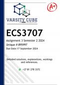 ECS3707 Assignment 3 (DETAILED ANSWERS) Semester 2 2024 - DISTINCTION GUARANTEED