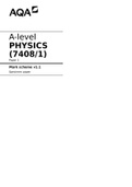 AQA A LEVEL PHYSICS MARKING SCHEME PAPER 1 2020