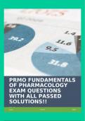 PRMO FUNDAMENTALS OF PHARMACOLOGY EXAM QUESTIONS WITH ALL PASSED SOLUTIONS!!