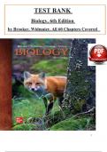 Test Bank for Biology, 6th Edition by (Brooker/Widmaier/Graham/Stiling) ISBN: 9781264039715, All 60 Chapters Covered, Verified Latest Edition