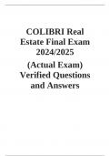  COLIBRI Real Estate Final Exam 2024/2025  (Actual Exam)  Verified Questions and Answers