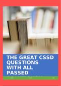 THE GREAT CSSD QUESTIONS WITH ALL PASSED SOLUTIONS!!