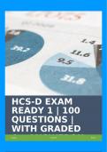 HCS-D EXAM READY 1 | 100 QUESTIONS | WITH GRADED A+ ANSWERS!!