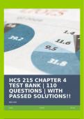 HCS 215 CHAPTER 4 TEST BANK | 110 QUESTIONS | WITH PASSED SOLUTIONS!!