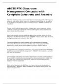 ABCTE PTK Classroom Management Concepts with Complete Questions and Answers